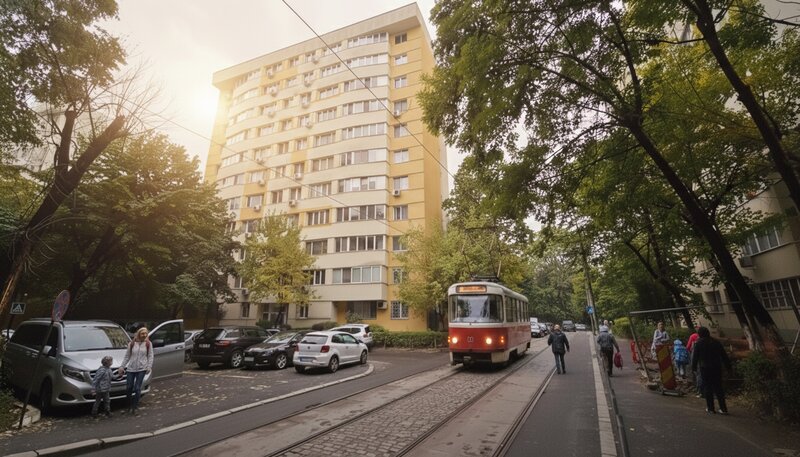 Bucur Obor, Masina de Paine, liber, la metrou, et. 8/10, bloc reabilitat